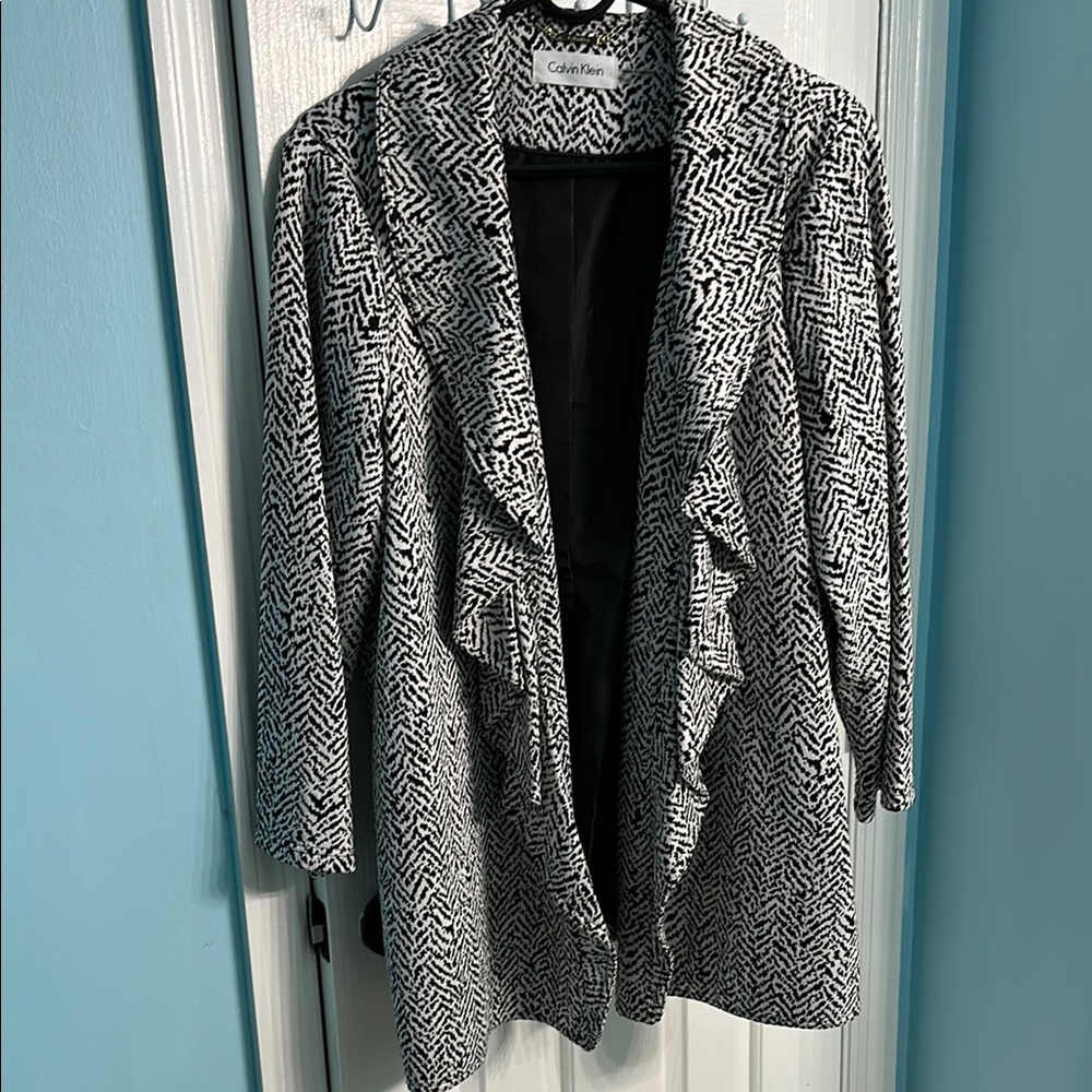 Calvin Klein Black and White Women's Coat